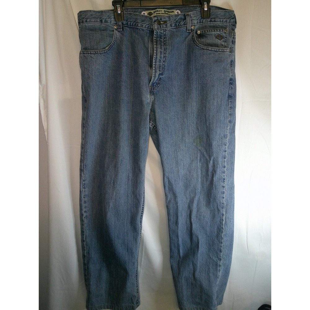 Harley-Davidson Denim Jeans Straight Leg Light‎ Wash Cotton Blend 40x30